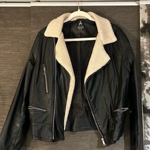 Sherpa Moto Faux Leather Jacket